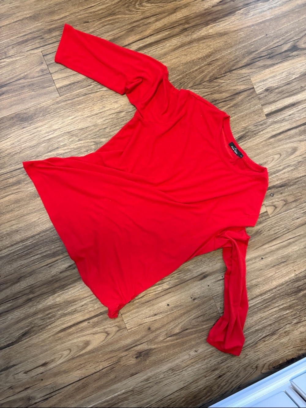 Women's Long Sleeve Crewneck Tee - Red
